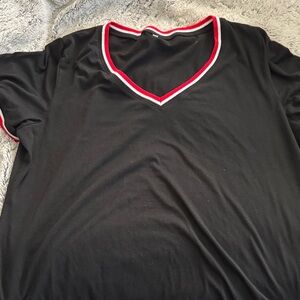 Unk Black Short Sleeve Tee with Red and White Trim
